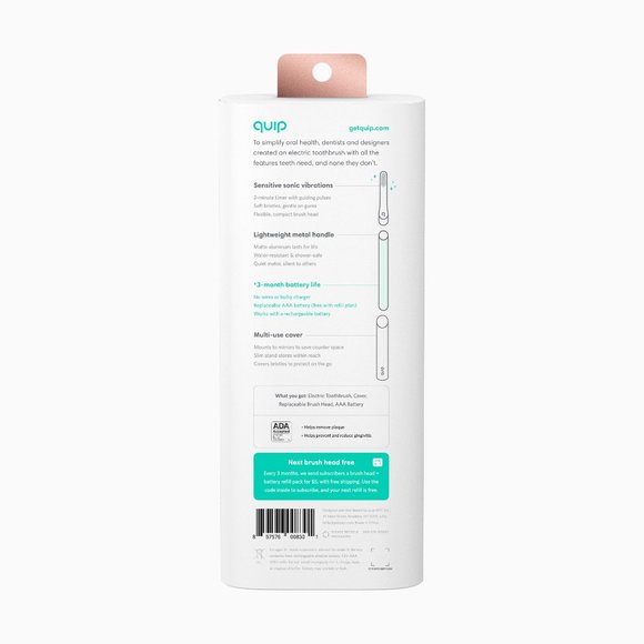 quip Electric Toothbrush, Built-In Timer + Travel Case, Copper Metal - Picture 6 of 12